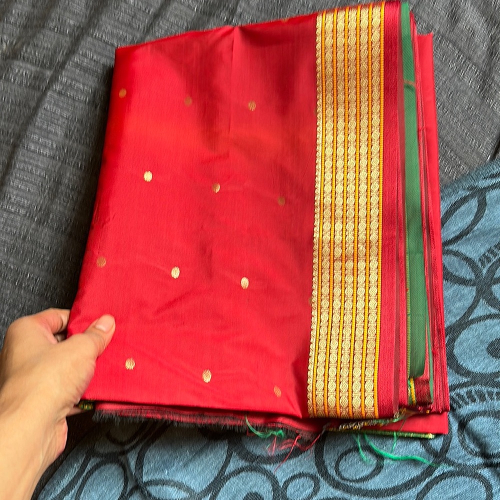Red and green saree
